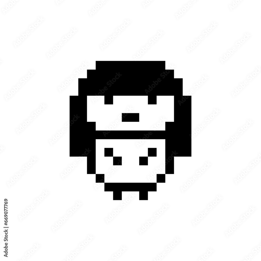 Fototapeta premium ドット絵のキャラ(女_ロングヘア)