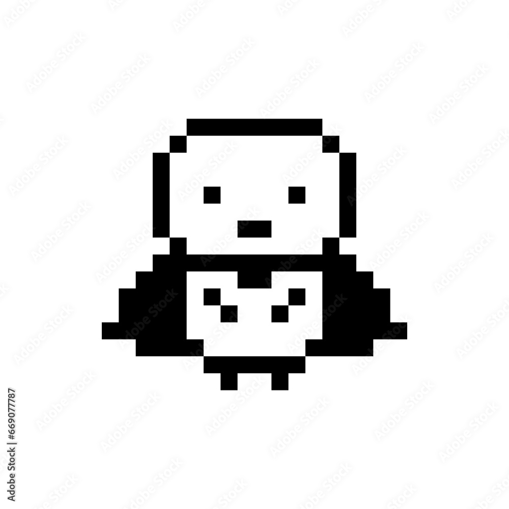 Fototapeta premium ドット絵のキャラ(マントをしたヒーロー)