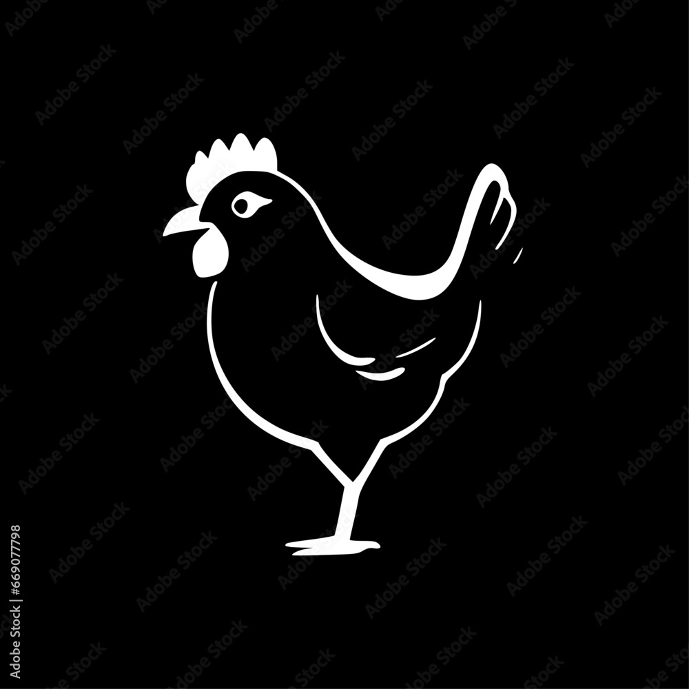 Obraz premium Chicken - Minimalist and Flat Logo - Vector illustration