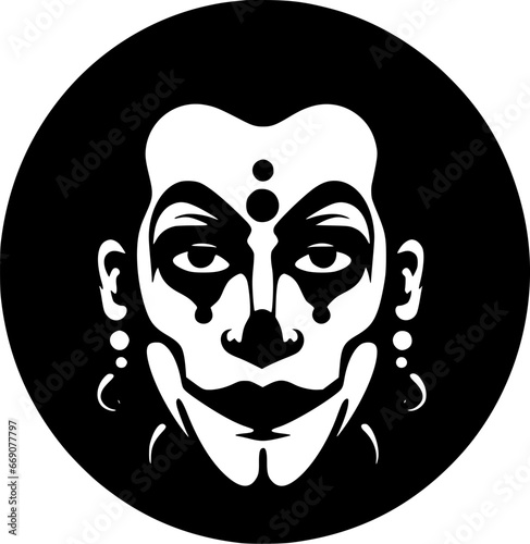 Clown | Black and White Vector illustration