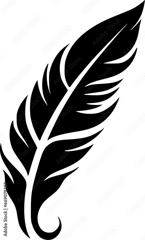 Feather - Minimalist and Flat Logo - Vector illustration Feather - Minimalist and Flat Logo - Vector illustration