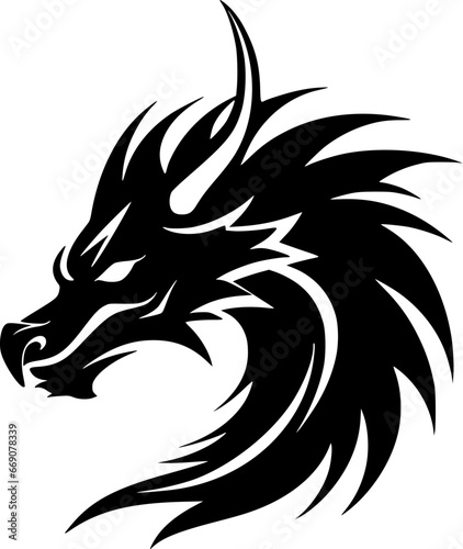 Dragon - Minimalist and Flat Logo - Vector illustration