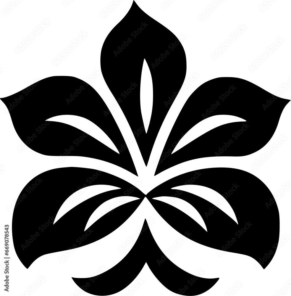 Flower | Black and White Vector illustration Flower | Black and White Vector illustration