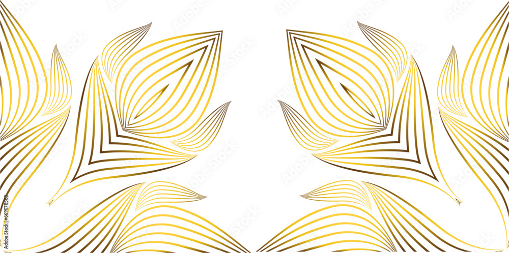 Obraz premium golden floral leaf ornament