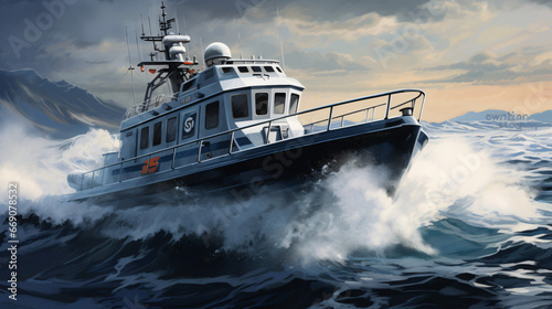 Illustration of a coastal patrol boat