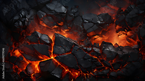 Hot lava texture background, close up view, AI generative