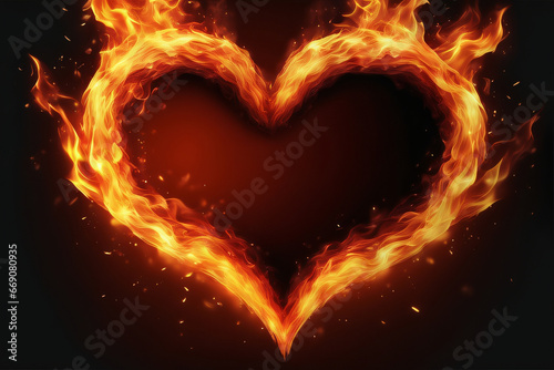 Flammendes Herz Inferno als Hintergrund