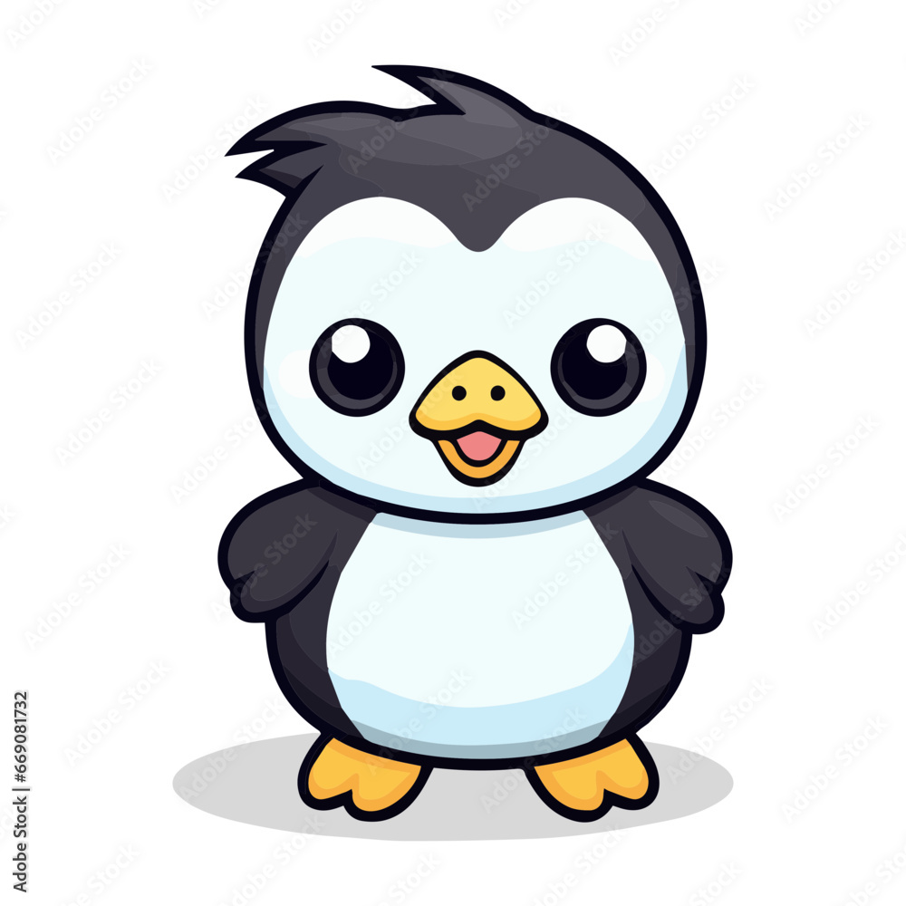 Fototapeta premium Adorable Kawaii Animal Stickers: Transparent SVG, Cute Nursery Decor Clip Art for Children's Room and Crafts