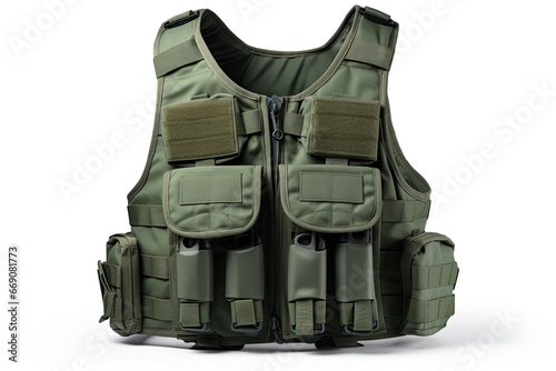 a military vest for carrying a weapon isolated on white background