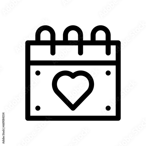wedding day line icon