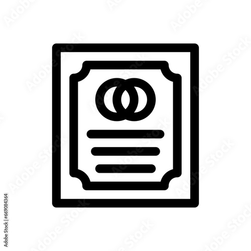 wedding contract line icon