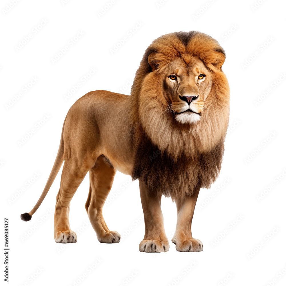 Obraz premium Lion's Essence: A Majestic Isolation Showcase isolated on transparent background