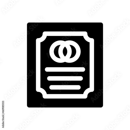 wedding contract glyph icon