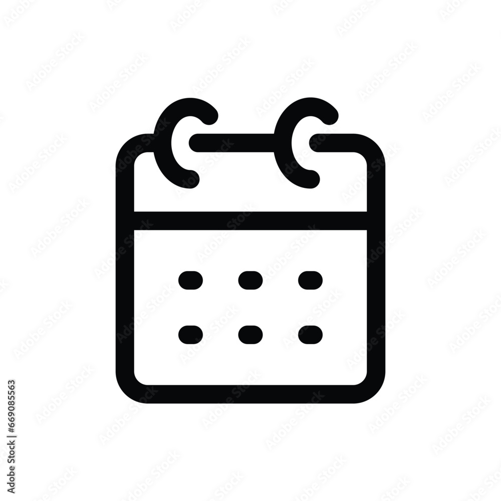 Calendar icon in trendy outline style isolated on white background. Calendar silhouette symbol for your website design, logo, app, UI. Vector illustration, EPS10. Calendar icon in trendy outline style isolated on white background. Calendar silhouette symbol for your website design, logo, app, UI. Vector illustration, EPS10.