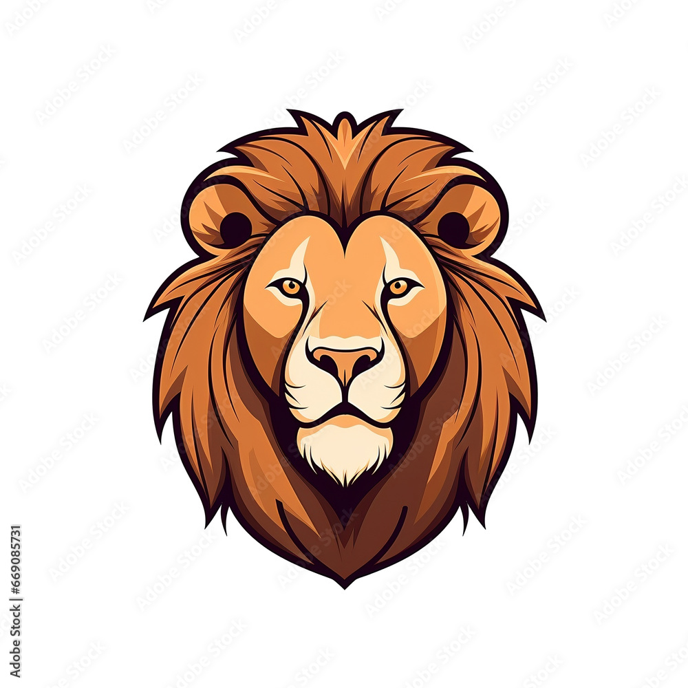 Roaring Cartoon: A Majestic Lion on a transparent background
