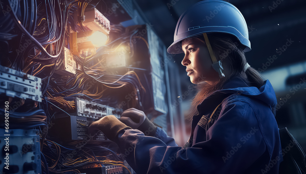 Portrait of female engineer at factory