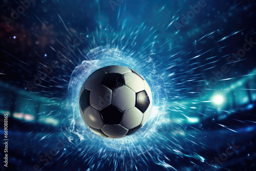 Football in Goal with blure backgrounf © somkanokwan