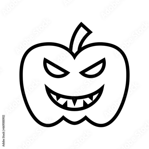 Icon Pumpkin devil monster, Halloween icon, Spooky, Scary, Horor, Simple and Minimalist icon