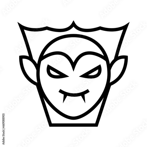 Icon Vampire or Dracula head, Halloween icon, Spooky, Scary, Horor, Simple and Minimalist icon