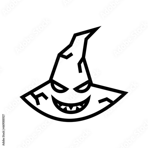 icon devil witch hat halloween, Halloween icon, Spooky, Scary, Horor, Simple and Minimalist icon