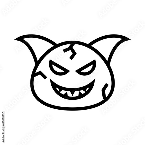 icon devil smile halloween, Halloween icon, Spooky, Scary, Horor, Simple and Minimalist icon