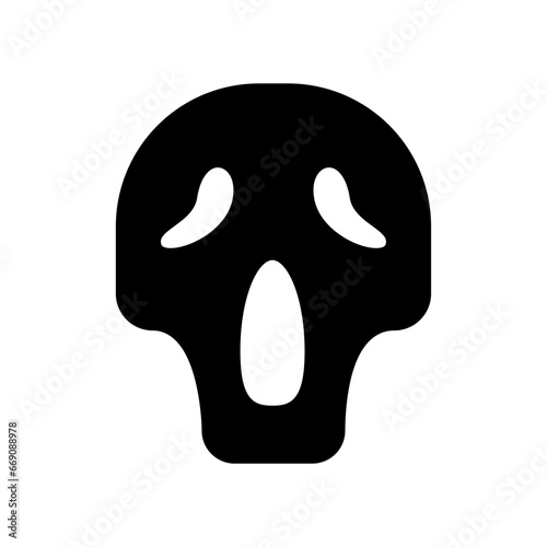 icon skull scream halloween, Halloween icon, Spooky, Scary, Horor, Simple and Minimalist icon