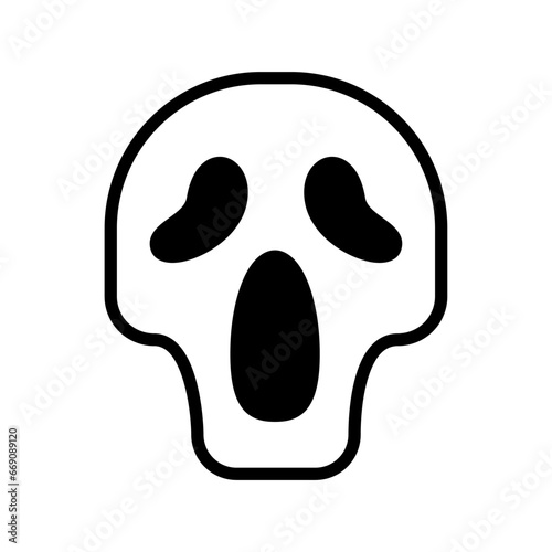 icon skull scream halloween, Halloween icon, Spooky, Scary, Horor, Simple and Minimalist icon