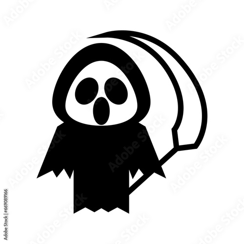 icon grimreaper scream halloween, Halloween icon, Spooky, Scary, Horor, Simple and Minimalist icon