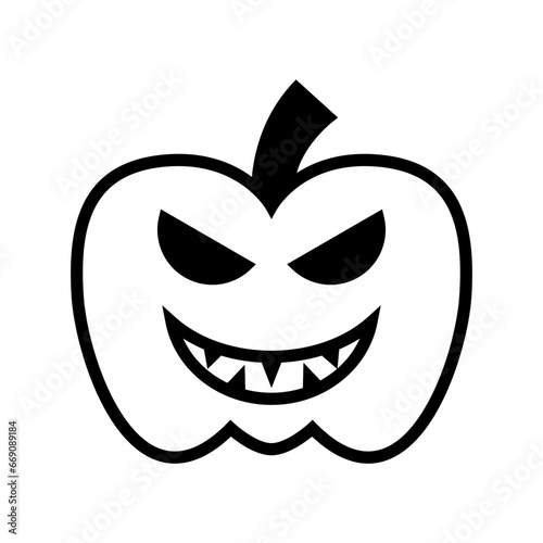 Icon Pumpkin devil monster, Halloween icon, Spooky, Scary, Horor, Simple and Minimalist icon