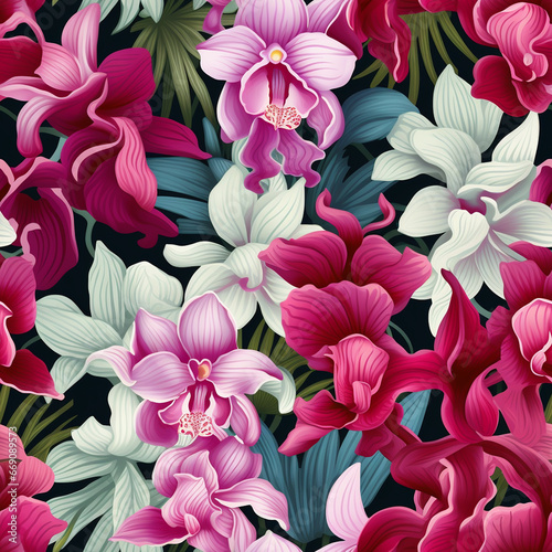 Floral orchid pattern for fashion design