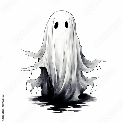 Abstract Halloween Ghost Vector Art photo