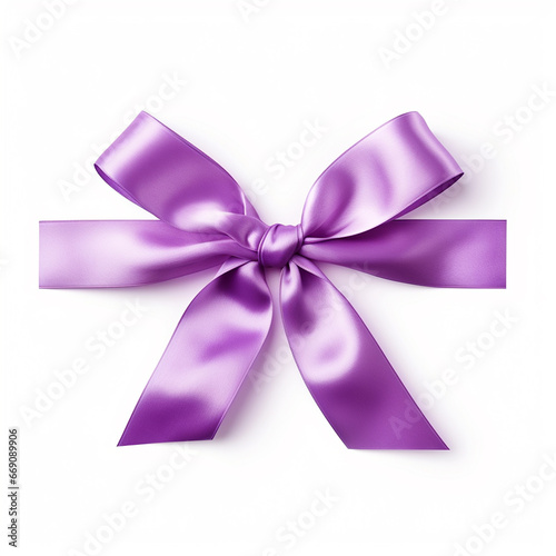 Straight ribbon on white background for breast cancer awareness photo