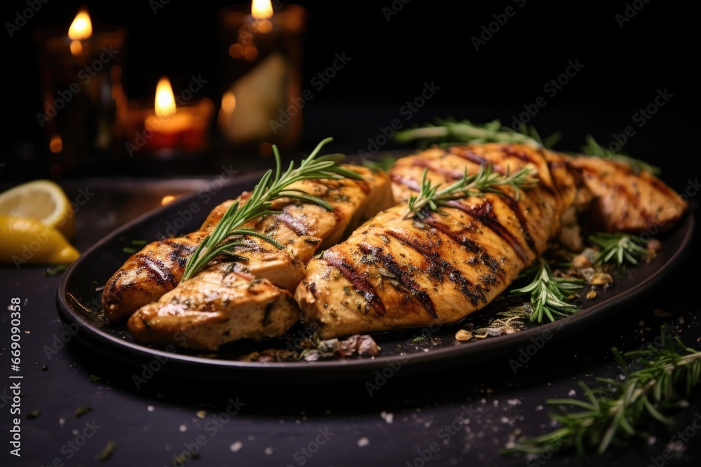 Delicious grilled chicken with thyme and garlic Delicious grilled chicken with thyme and garlic