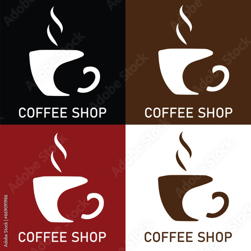 Coffee Logo simple low background black a white 
