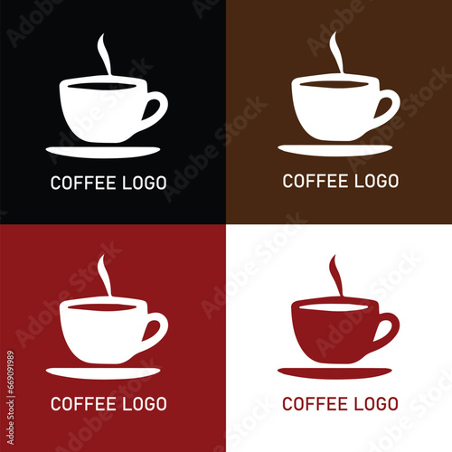 Coffee Logo simple low background black a white 

