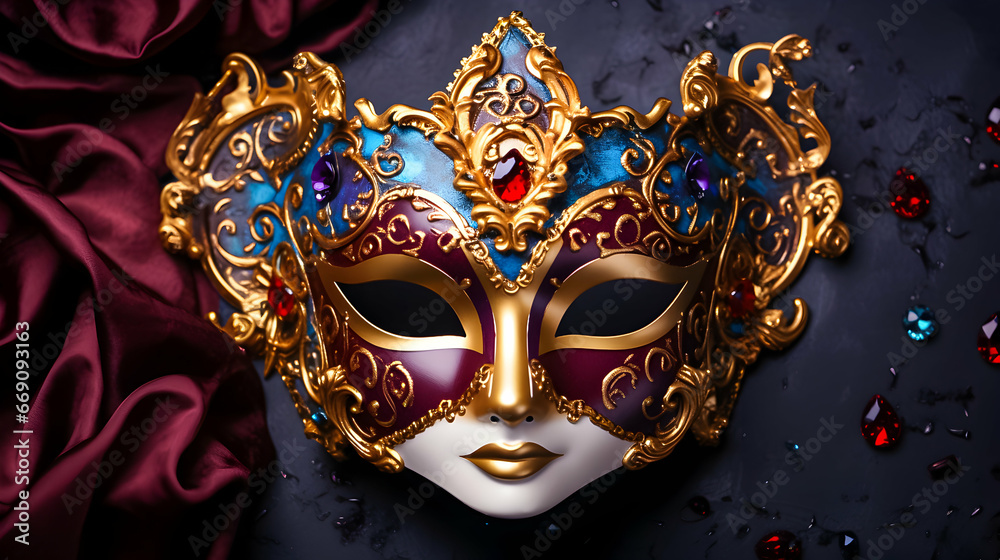 Colourful woman's venetian carnival mask on the black background. Colourful woman's venetian carnival mask on the black background.