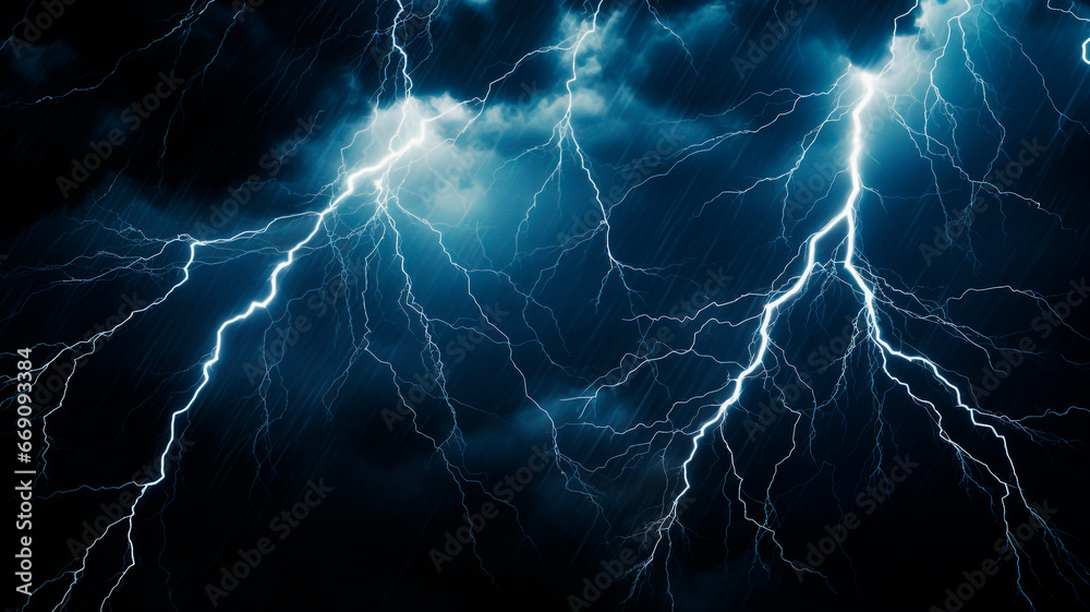 background image of lightning on a dark background, simplicity and minimalism. Generative AI - obrazy, fototapety, plakaty 