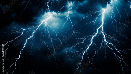 background image of lightning on a dark background, simplicity and minimalism. Generative AI