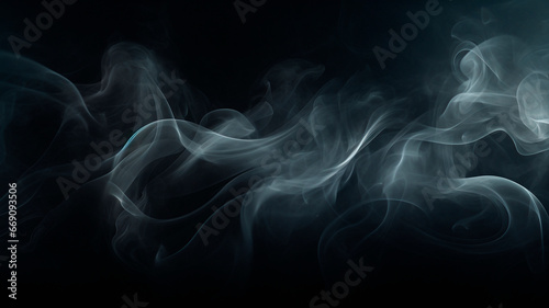 Smoke texture background image on black background, minimalism. Generative artificial intelligence