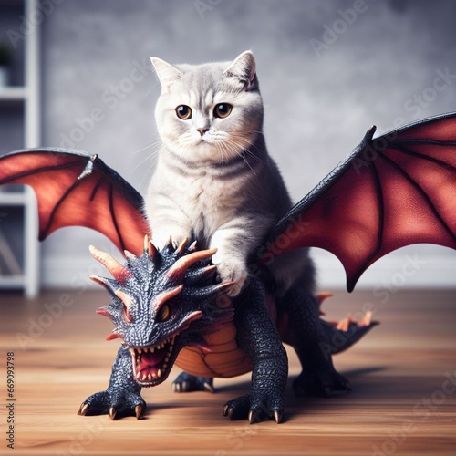 Cat on dragon