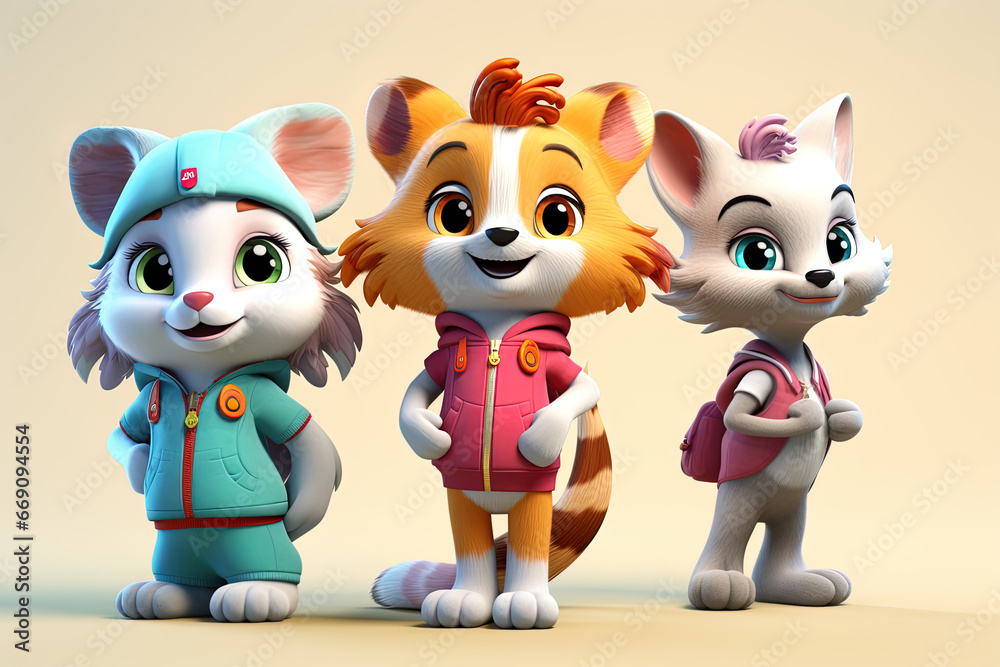 Lively, charming and captivating animal characters, cutting edge of creative trends Lively, charming and captivating animal characters, cutting edge of creative trends
