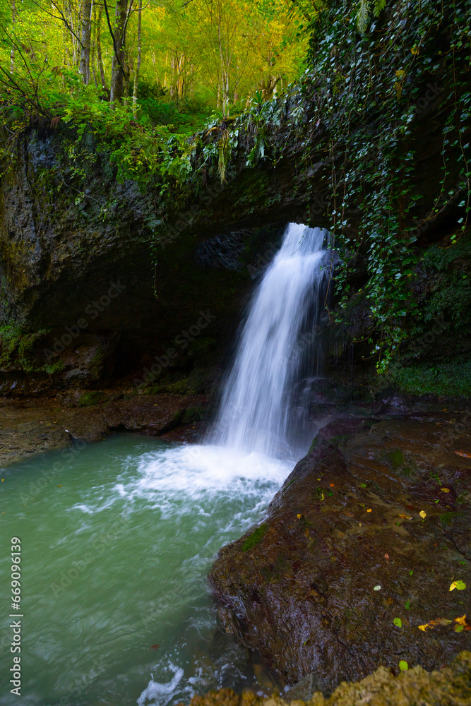 Deliklikaya Waterfall is a wonderful waterfall formed by water flowing through the rock.