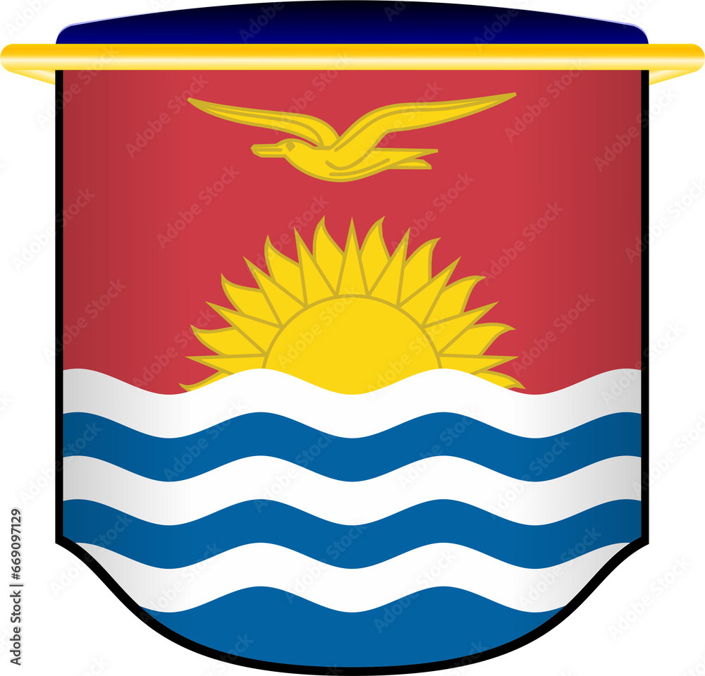 Obraz premium Kiribata Flag in Shield Shape