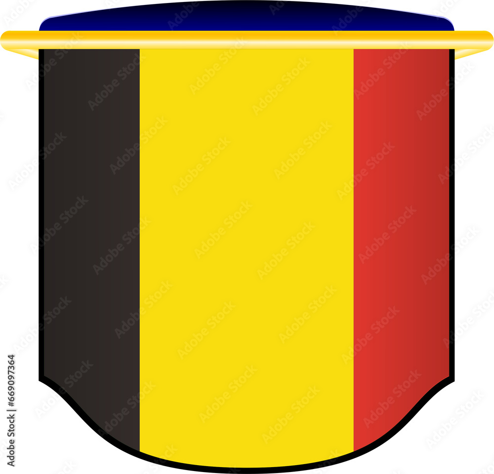 Fototapeta premium Belgium Flag in Shield Shape