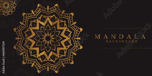 Luxury Mandala Background with Golden Arabesque Pattern - Eastern Style Decorative Mandala