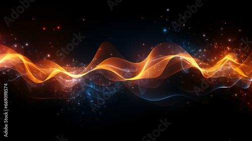 Abstract sound wave background with dynamic music