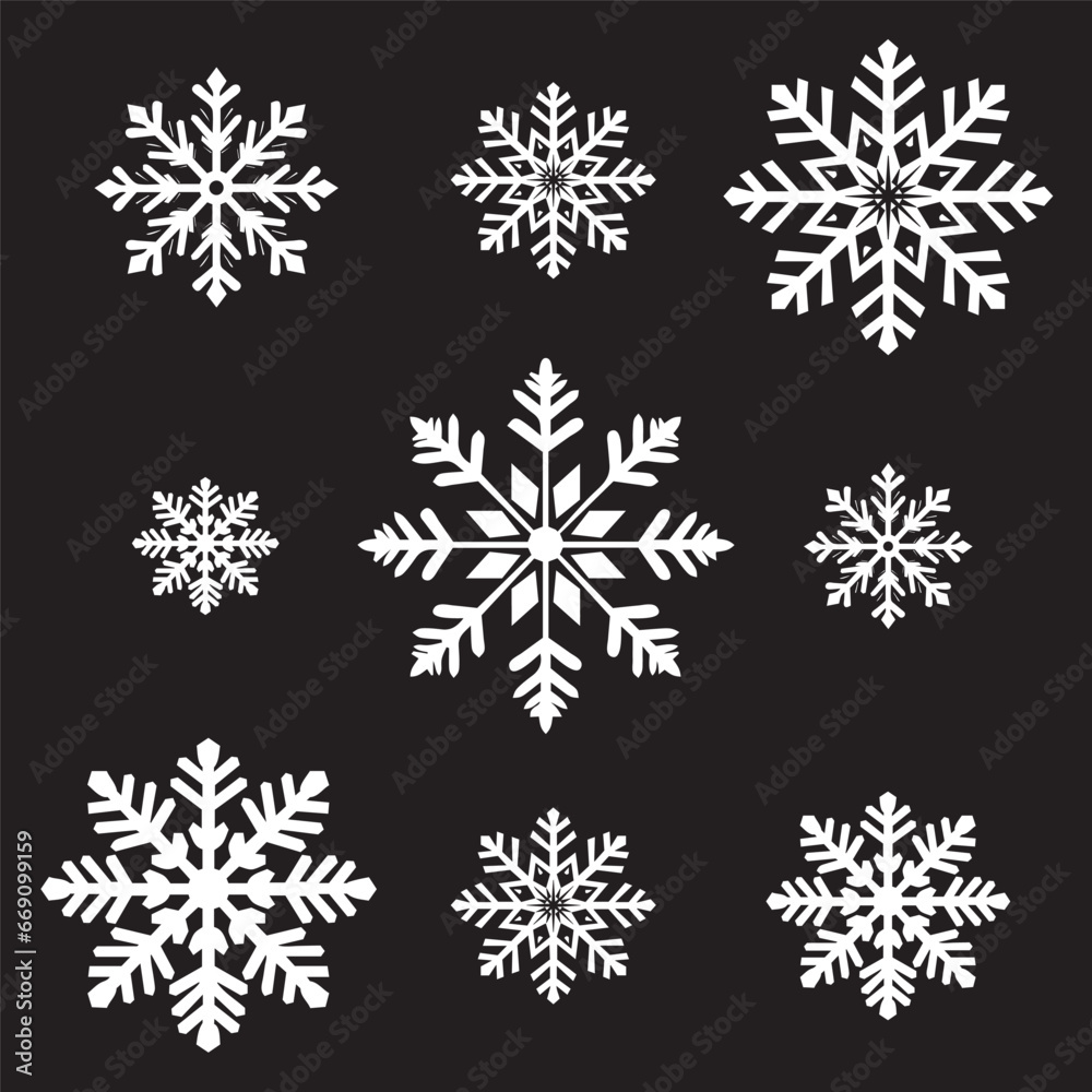 Fototapeta premium Set of snowflakes