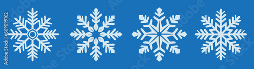 Set of snowflakes vector, Snowflake Illustration for Winter Themes