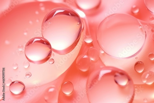 Oil drops on pink rose color background