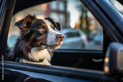 Dog Looking Out Of Car Window hyperrealism © Natali